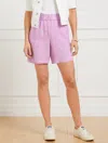 Talbots Plus Size - Washed Linen Pull-on Shorts - Cross Dyed - Lavender/white - 2x  In Lavender,white