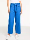Talbots Plus Size - Wide Ankle Belted Twill Pants - Azure Blue - 18