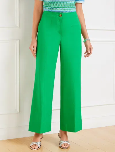 Talbots Plus Petite - Wide Ankle Fresh Poplin Pants - Bright Green - 14