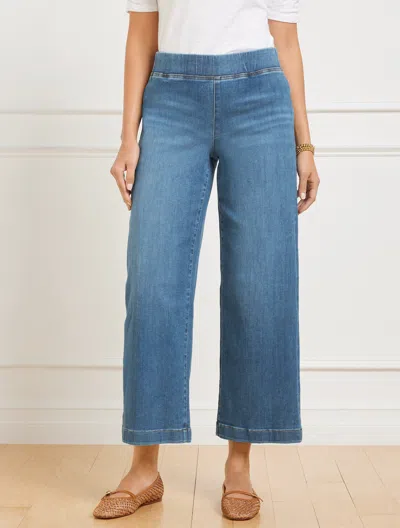 Talbots Petite - Wide Crop Pull-on Travel Ankle Jeans - Andalusia Wash - Medium