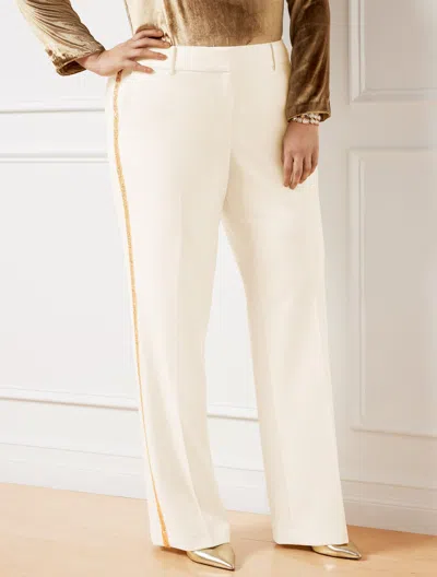 Talbots Plus Size - Wide Leg Pants - Sequin Stripe - Ivory - 18