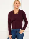 Talbots Plus Size - Wool Blend V-neck Cardigan Sweater - Rich Burgundy - 3x  In Rich Burgundy