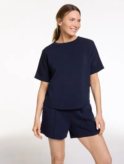 Talbots Plus Size - Airknit Stretch Crewneck T-shirt - Blue - 2x
