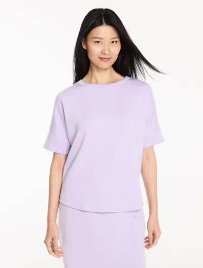 Talbots Plus Size - Airknit Stretch Crewneck T-shirt - Pastel Lilac - 2x  In Purple