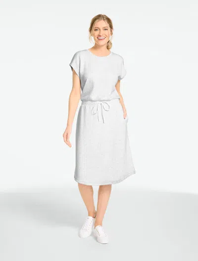 Talbots Plus Size - Airknit Stretch Extended Shoulder Midi Dress - Cloud Heather - 3x  In White