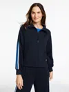 Talbots Plus Size - Airknit Stretch Half-zip Pullover Sweater - Stripe Tape - Blue - 1x  In Blue