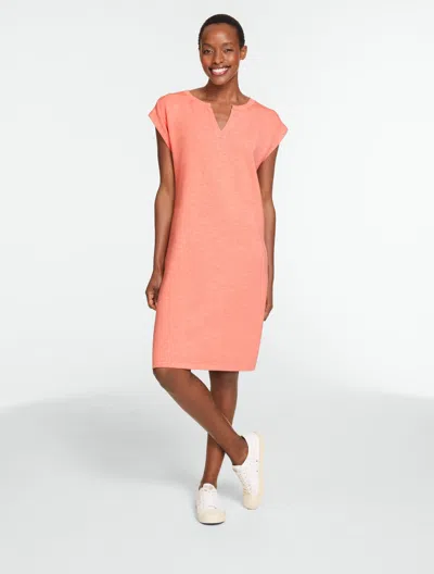 Talbots Plus Size - Airknit Stretch Pleated Shoulder Dress - Coral Heather - 3x