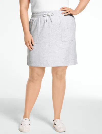 Talbots Plus Size - Airknit Stretch Pull-on Skirt - Heathered - Cloud Heather - 3x  In Gray