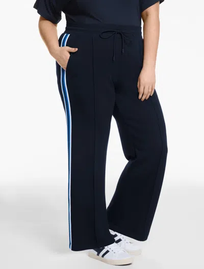 Talbots Plus Size - Airknit Stretch Wide Leg Pants - Blue - 2x