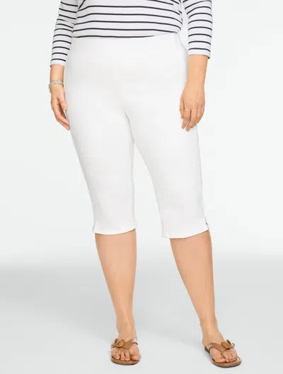 Talbots Plus Size - Capri Pull-on Travel Jeans - White - 1x