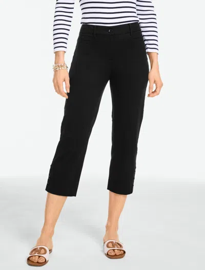 Talbots Plus Size - Heritage Twill Capri Pants - Curvy Fit - Black - 18