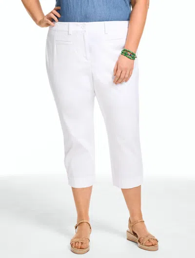 Talbots Plus Size - Heritage Twill Capri Pants - Curvy Fit - White - 22