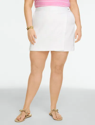 Talbots Plus Size - Lightweight Denim Skort - White - 16