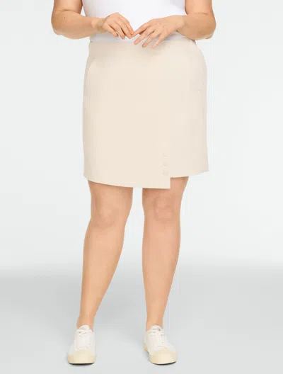 Talbots Plus Size - Lightweight Woven Stretch Skort - Oat - 2x  In Brown