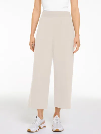 Talbots Plus Size - Lightweight Woven Stretch Wide Ankle Pants - Oat - 1x  In Brown