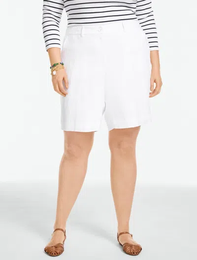 Talbots Plus Size - Linen Shorts - White - 16