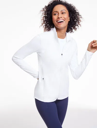 Talbots Plus Size - Performance Interlock Full-zip Jacket - White - 3x
