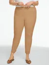 Talbots Plus Size - Plus Exclusive  Chatham Cotton Bi-stretch Slim Ankle Pants - Cafe Au Lait - 14 In Brown
