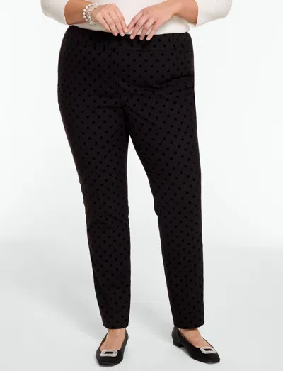 Talbots Plus Size - Plus Exclusive  Chatham Cotton Bi-stretch Slim Ankle Pants - Glamorous Dot - Blac In Black