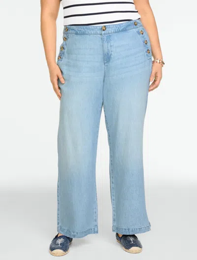 Talbots Plus Size - Relaxed Wide Leg Sailor Ankle Jeans - Lucerne Wash - 24