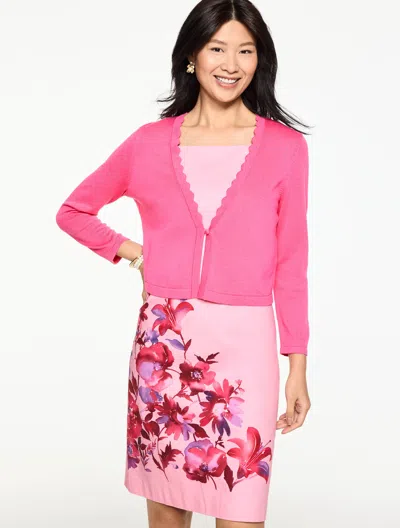 Talbots Plus Size Scalloped Shrug - Bright Pink - X