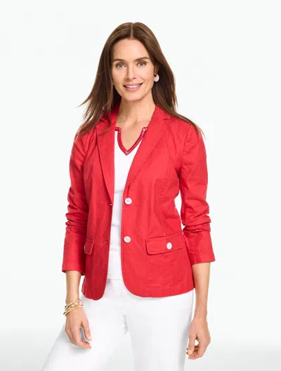 Talbots Plus Size - Stretch Linen Blazer - Colonial Red - 18