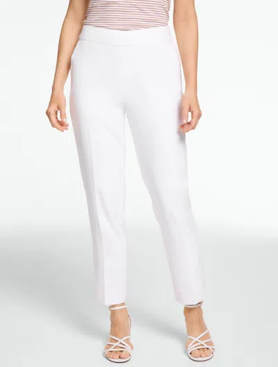 Talbots Plus Size - Tapered Ankle Polished Crepe Pants - White - 24