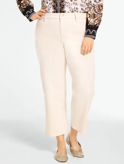 Talbots Plus Size - Wide Crop High Waist Jeans - Natural - 16  In Brown