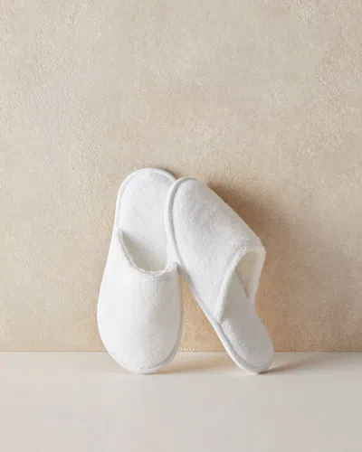 Talbots Plush Slippers - White - Small