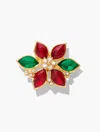 Talbots Poinsettia Brooch - Red/gold - 001  In Multi