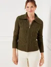 Talbots Pointelle Knit Sweater Jacket - Tweed - Deep Moss - 3x  In Deep Moss