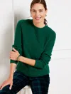 Talbots Pointelle Round Yoke Sweater - Highland Green - 1x