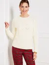 Talbots Pointelle Round Yoke Sweater - Ivory - 3x  In Ivory