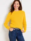 Talbots Pointelle Round Yoke Sweater - Saffron - 3x