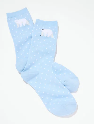 Talbots Polar Bear Trouser Socks - Charming Blue - 001
