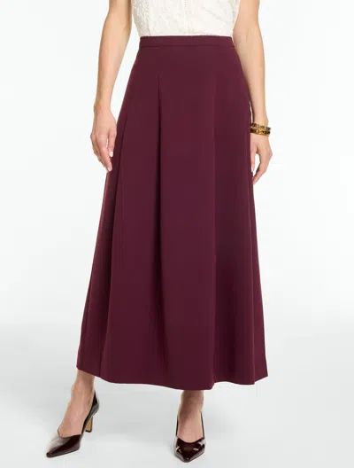 Talbots Polished Crepe Pleated Midi Skirt - Rich Burgundy - 2
