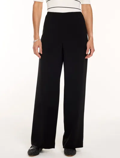 Talbots Polished Crepe Wide Leg Pull-on Pants - Black - Xs