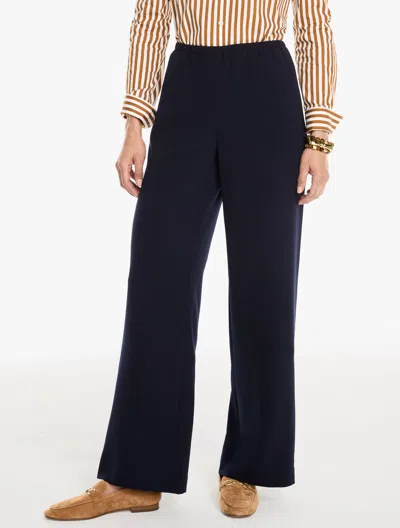 Talbots Polished Crepe Wide Leg Pull-on Pants - Blue - Xs
