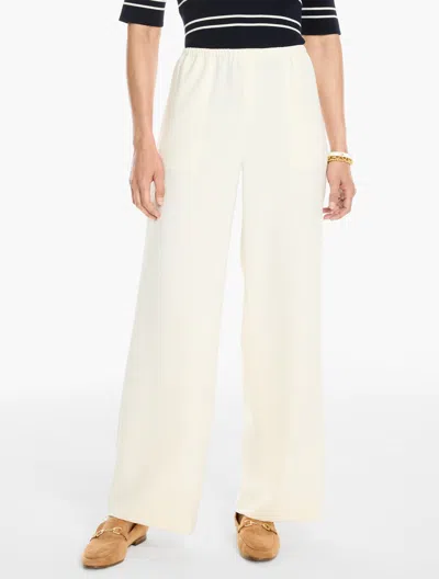 Talbots Polished Crepe Wide Leg Pull-on Pants - Ivory - Xs