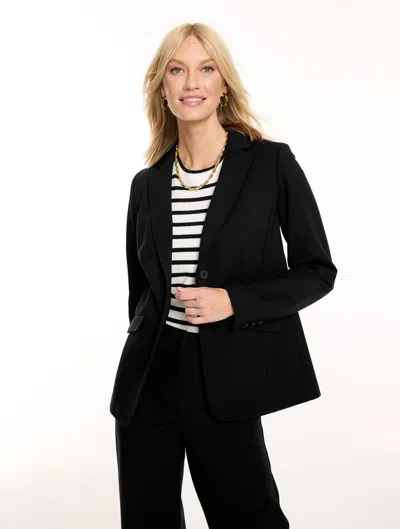Talbots Polished Ponte Blazer - Black - 2