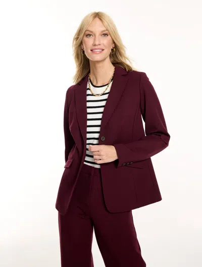 Talbots Polished Ponte Blazer - Rich Burgundy - 2