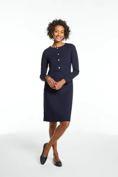 Talbots Polished Ponte Sheath Dress - Blue - 2