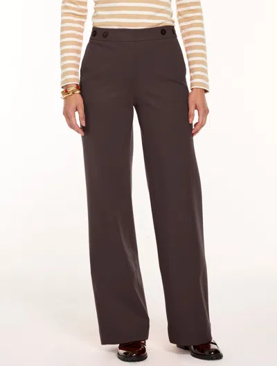Talbots Polished Ponte Wide Leg Pants - Dark Chocolate - 2
