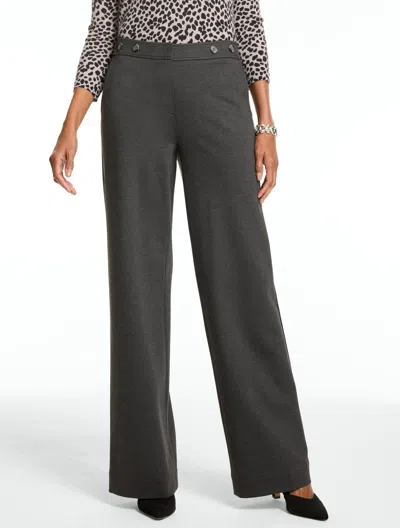 Talbots Polished Ponte Wide Leg Pants - Marcasite Heather - 2
