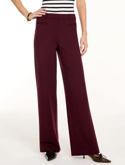 Talbots Polished Ponte Wide Leg Pants - Rich Burgundy - 2