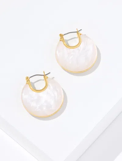 Talbots Polished Shell Hoop Earrings - Gold - 001