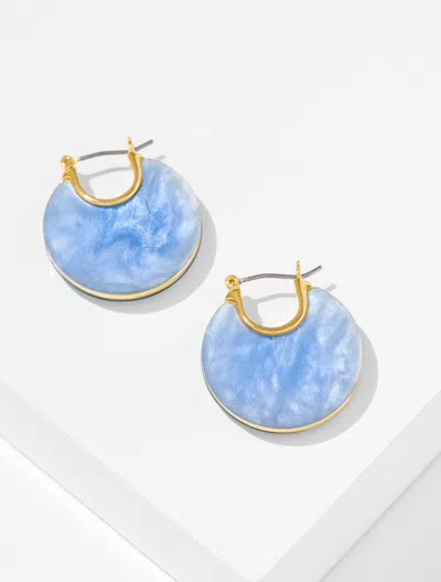 Talbots Polished Shell Hoop Earrings - Vista Blue/gold - 001
