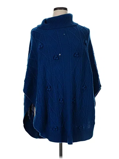 Pre-owned Talbots Poncho In Blue