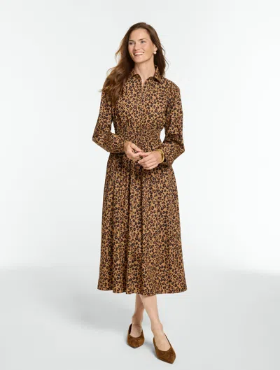 Talbots Poplin Shirtdress - Lavish Leopard - Tobacco - 2 - 100% Cotton