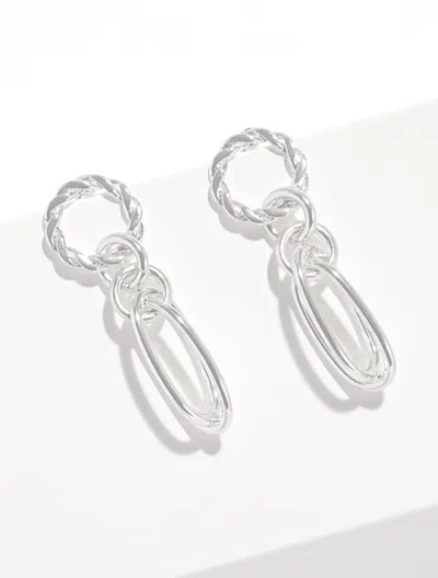 Talbots Porter Chain Earrings - Shiny Silver - 001